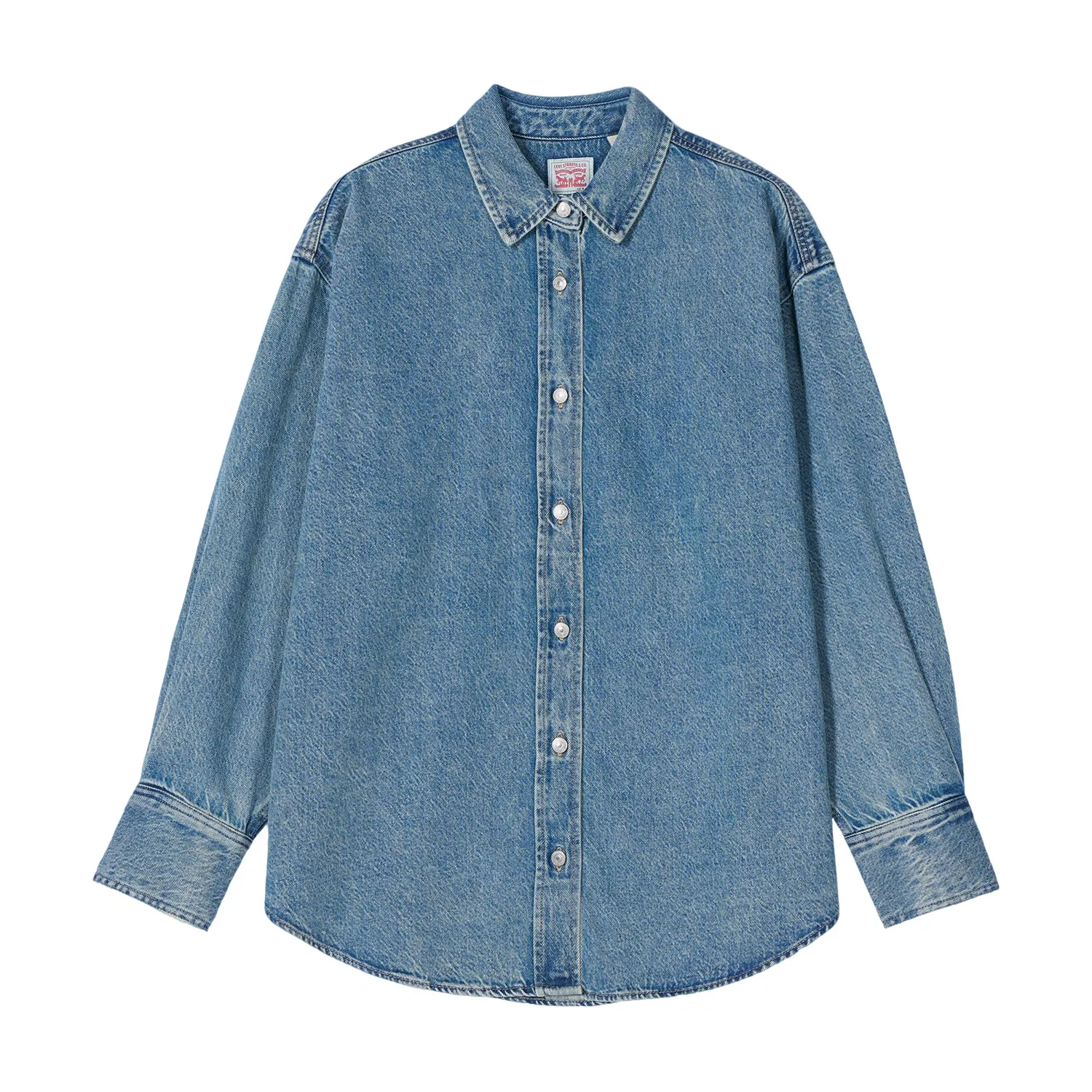 Женская рубашка прямого кроя с отложным воротником Levis, Blue+Giveaway — фото 3