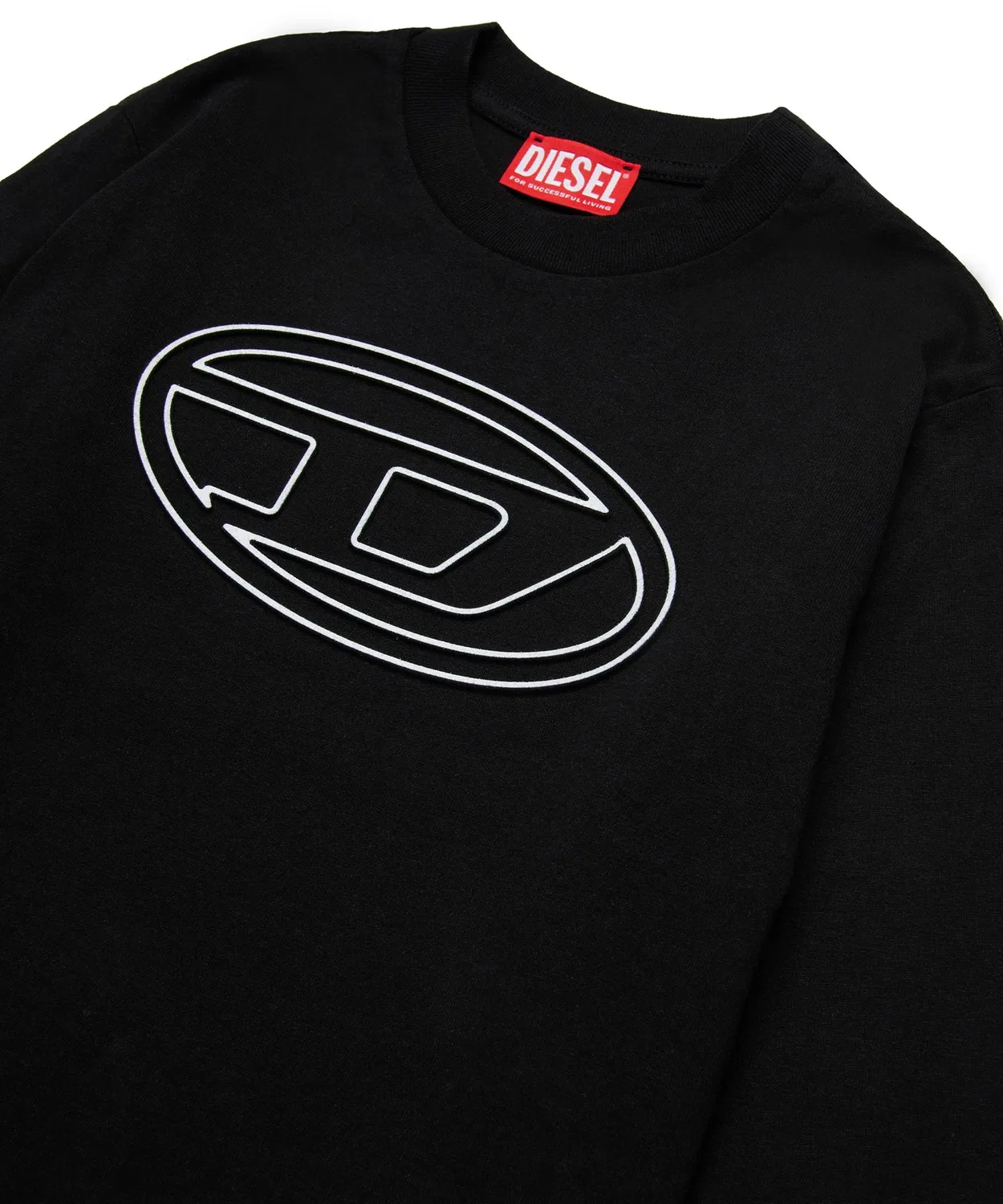 Детская футболка с длинным рукавомс брендовым логотипом DIESEL KIDS, Black — фото 3