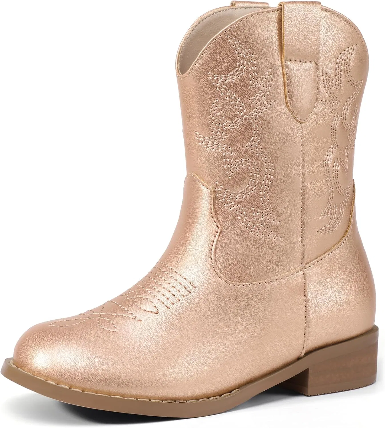 Детские сапоги для девочек с вышивкой Cowgirl Boots PANDANINJIA, Rose Gold