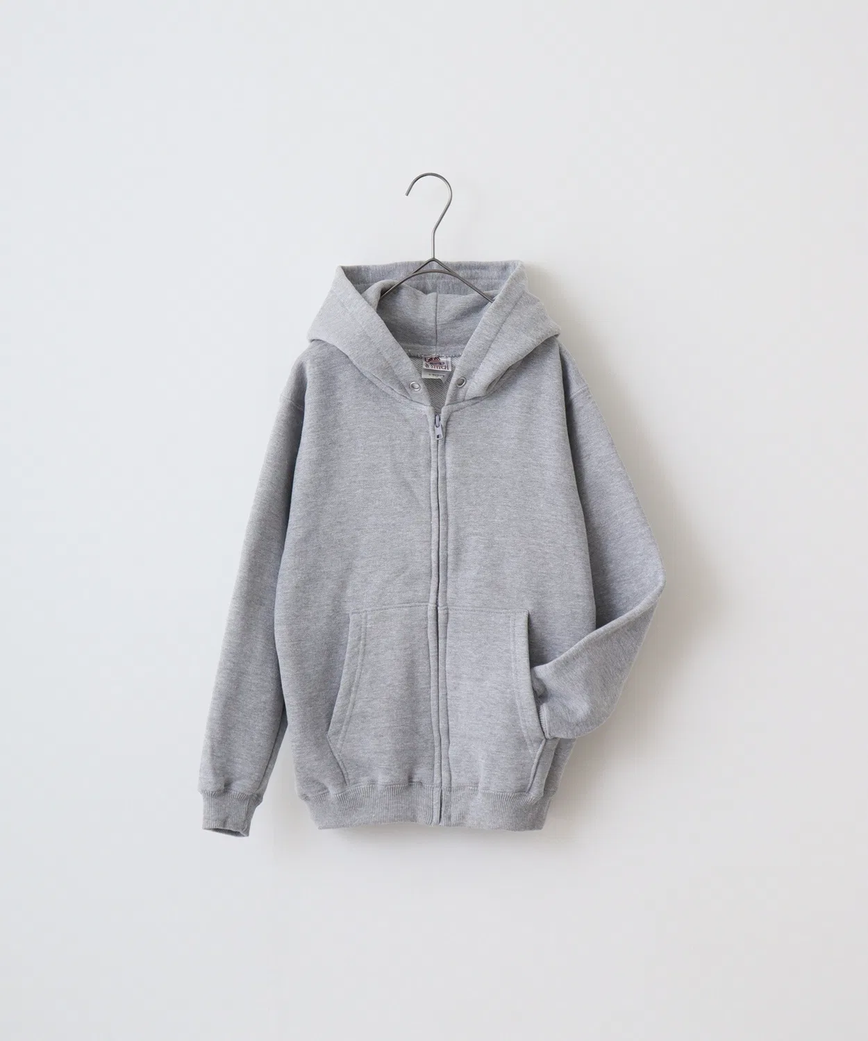 Детский худи с длинным рукавом молния CROSS & STITCH, Heather Grey