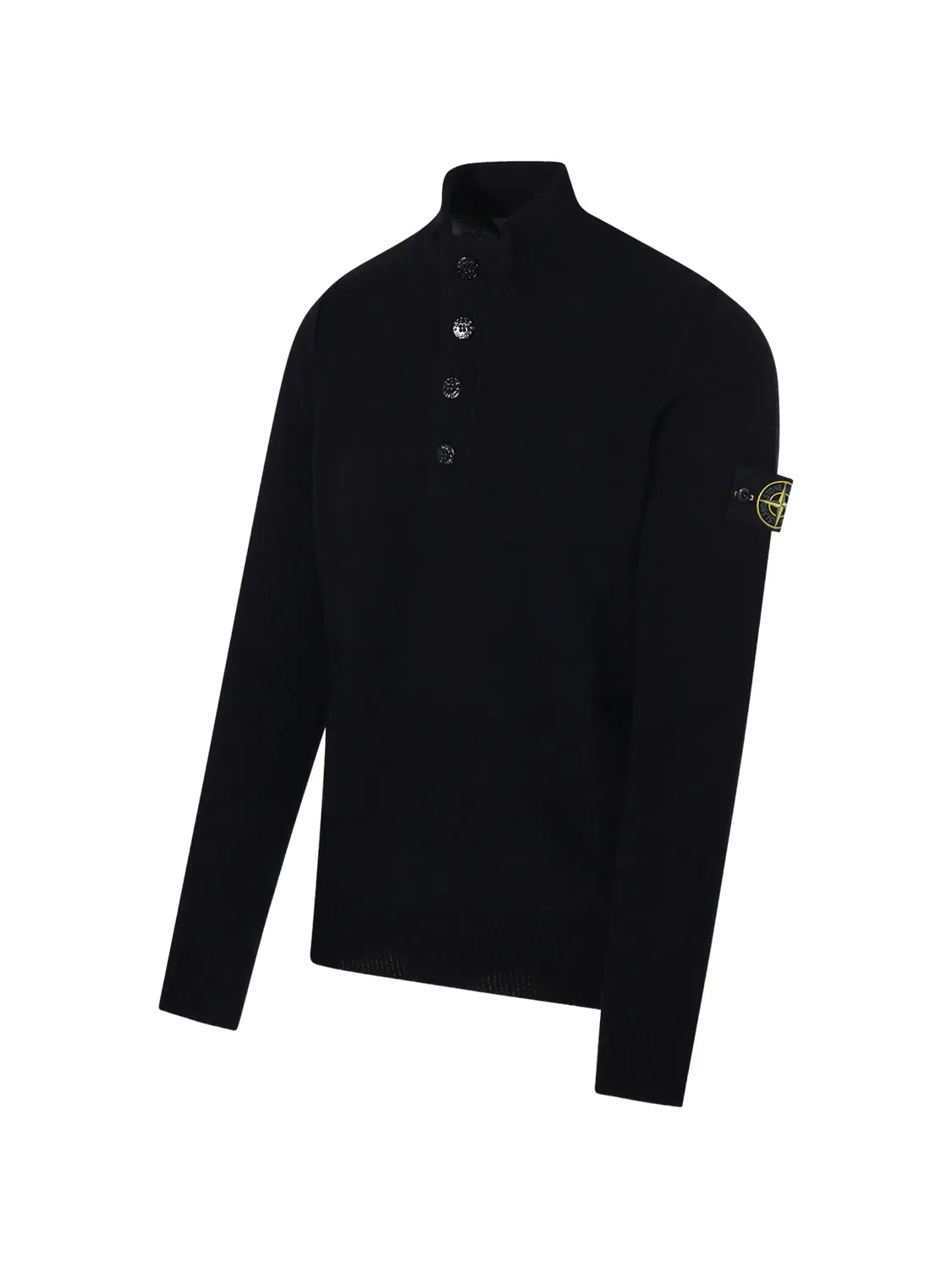 Свитер с высоким воротником из шерсти Stone Island, черный — фото 2