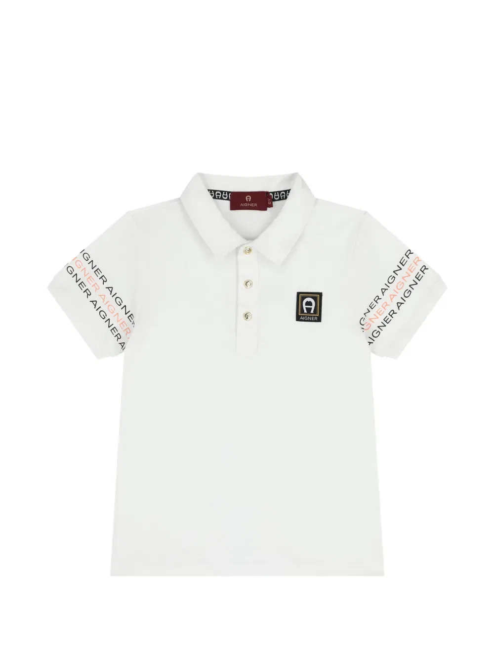 Поло с логотипом Aigner Kids, белый