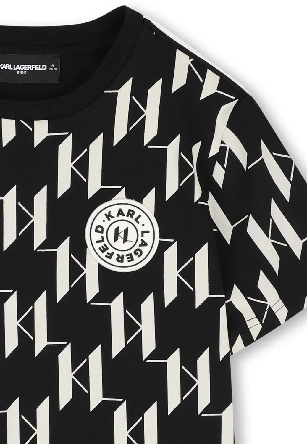 Футболка с принтом "manches courtes" - футболка с принтом Karl Lagerfeld Kids, Noir Beige — фото 3