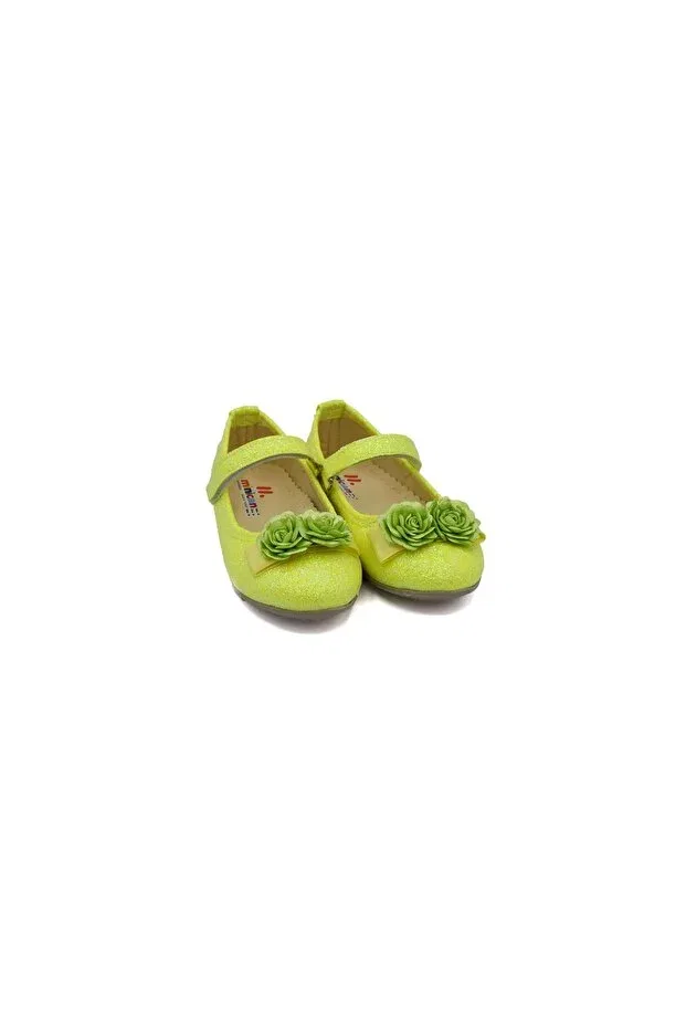 Детские балетки для девочек с принтом Minibonito, Green