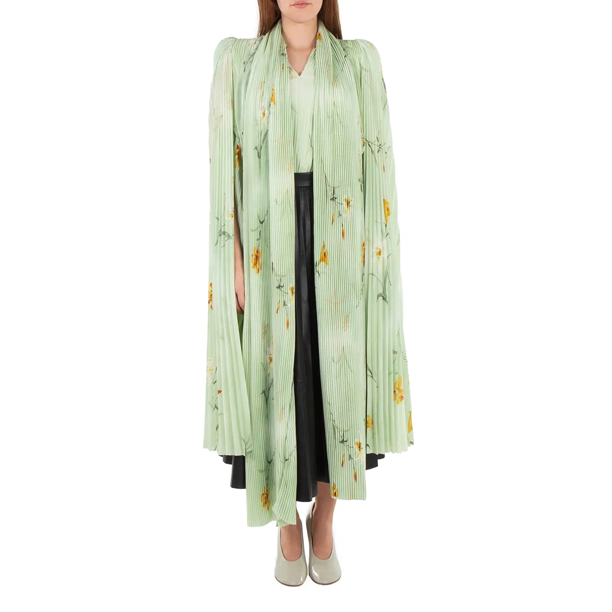 Блуза с драпировкой-шарфом Scarf Pleated Blouse Balenciaga, Green