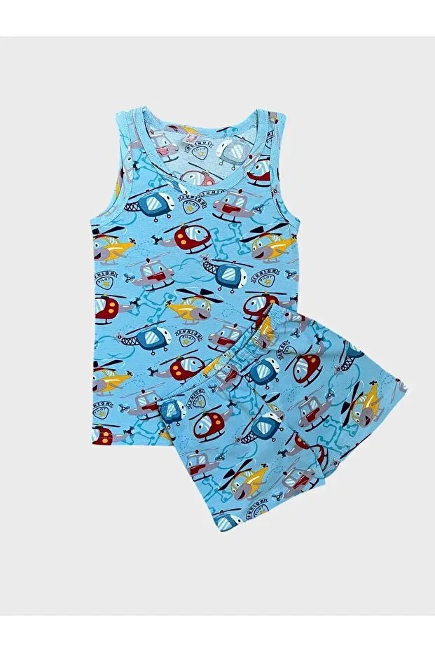 Детский комплект трусов-боксеров для мальчиков с принтом Helicopter Patterned Elmas Kids, Blue