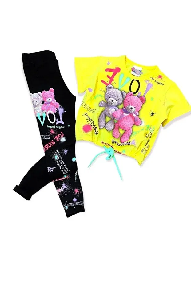 Детские леггинсы для девочек с принтом Lolliboomkids, Yellow