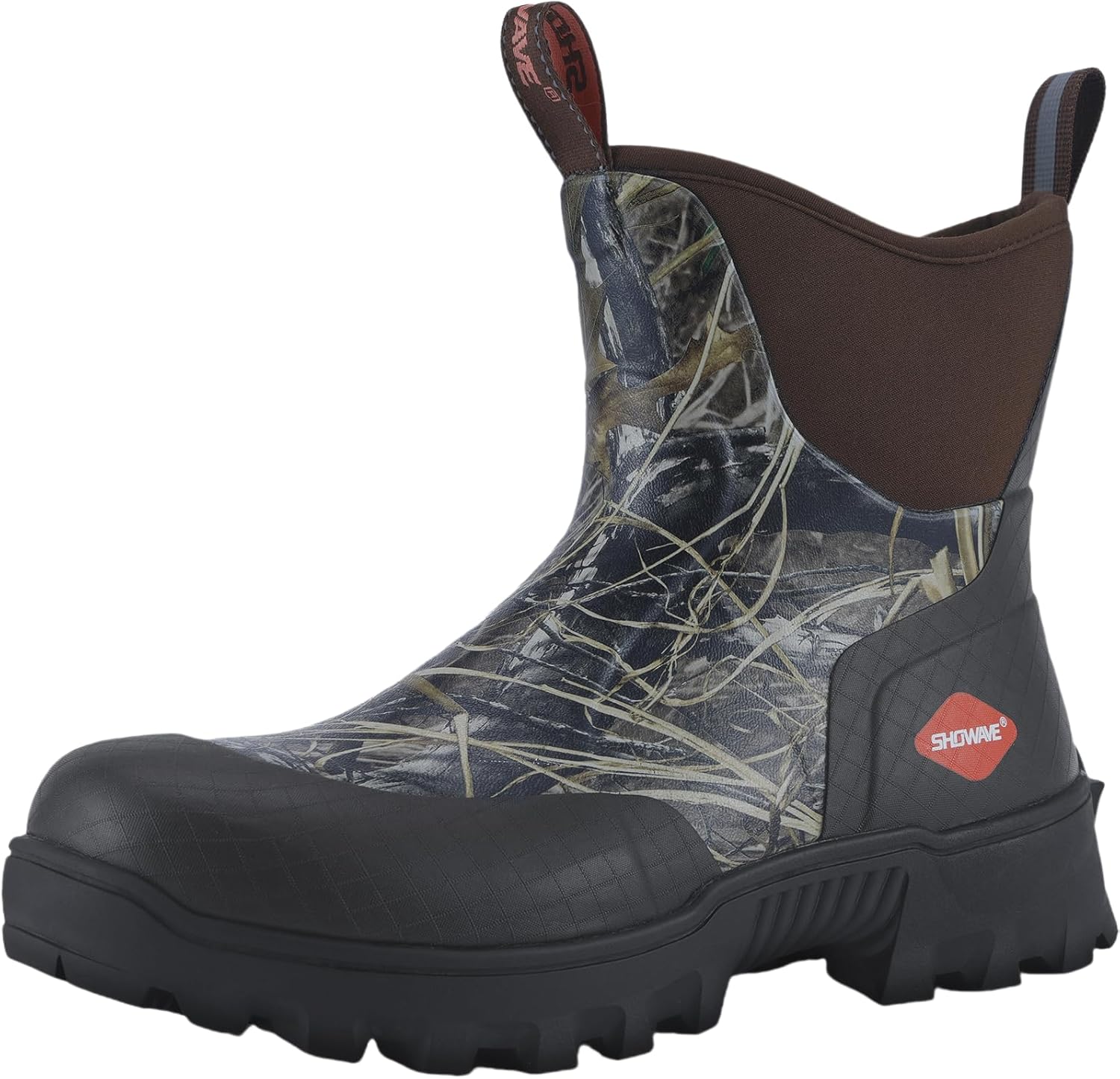 

Мужские короткие резиновые сапоги Showave, водонепроницаемые с утеплителем, сапожки с удобной спортивной подошвой, Camo