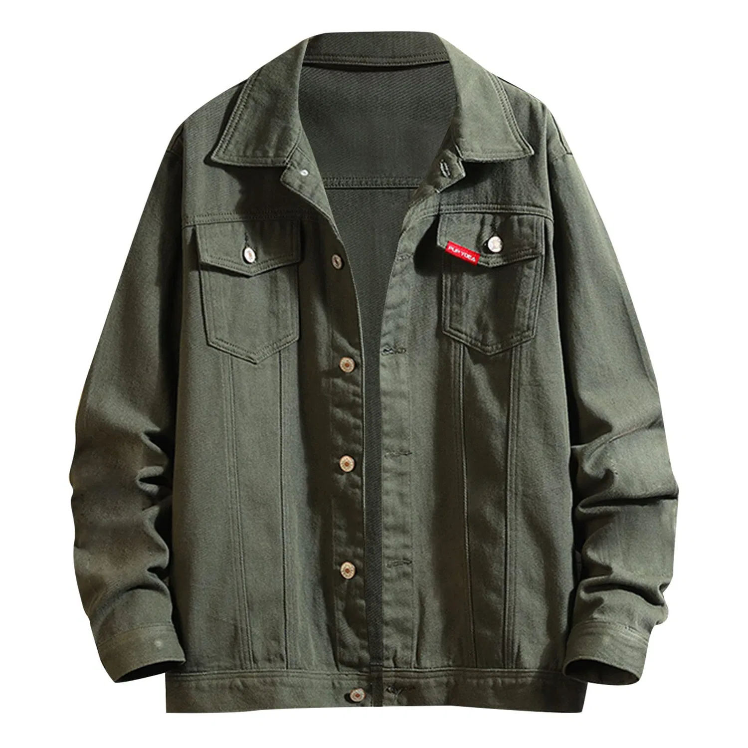 Женская джинсовая куртка с длинным рукавом, verde militare