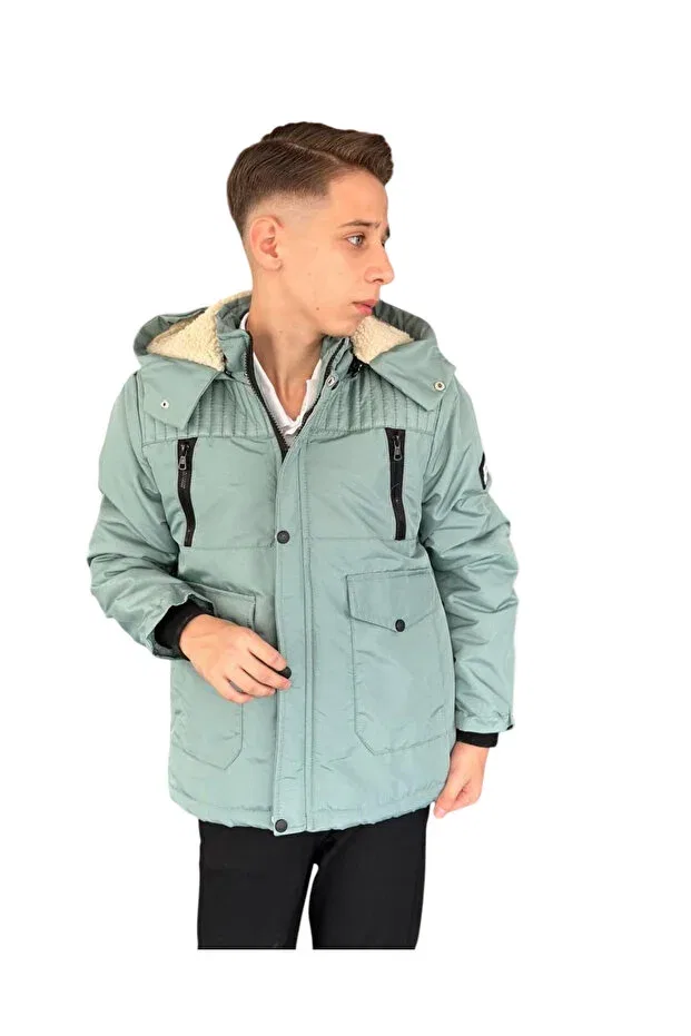 Детское пальто для мальчиков с капюшоном Irem Çocuk Giyim, Green