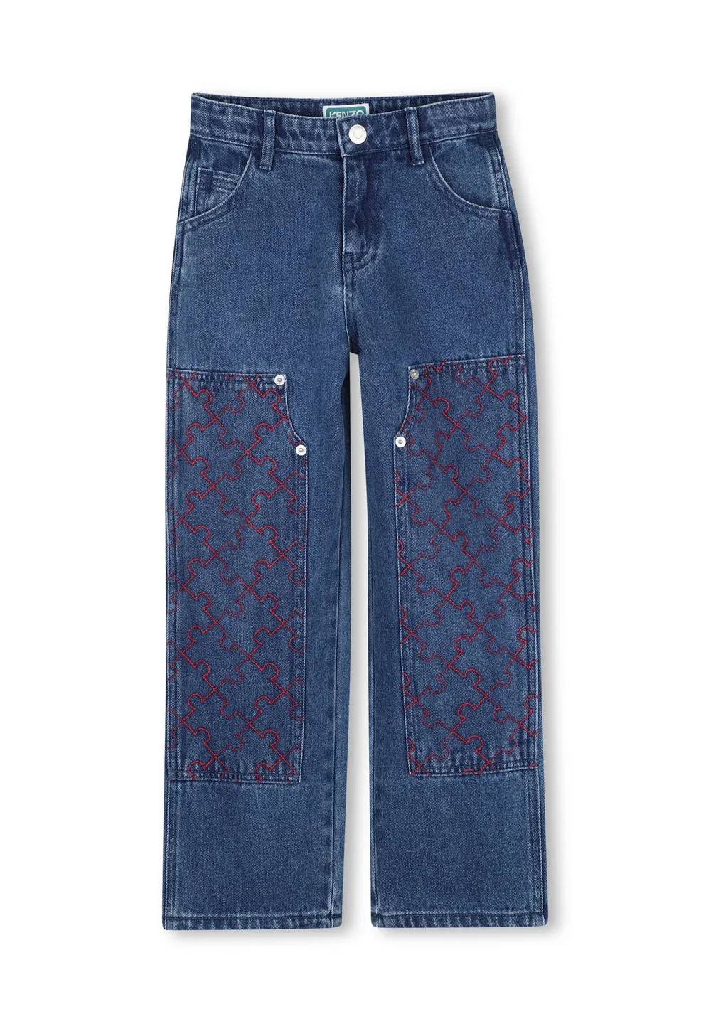 Pantalon en denim - джинсы свободного кроя Kenzo Kids, Dble Stone Brossage