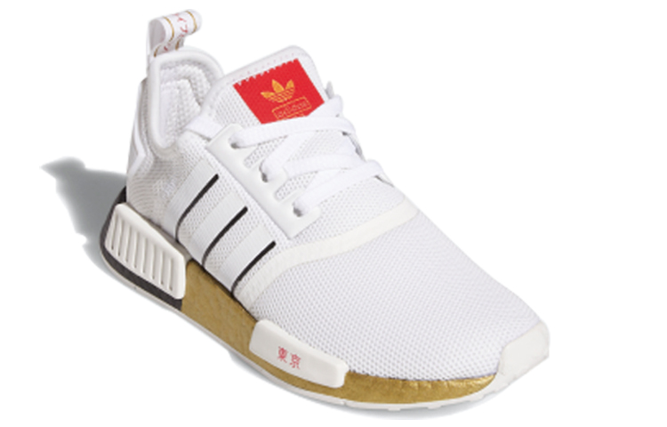 Кроссовки Adidas NMD R1 United By Sneakers Tokyo, белый/золотой/черный — фото 3