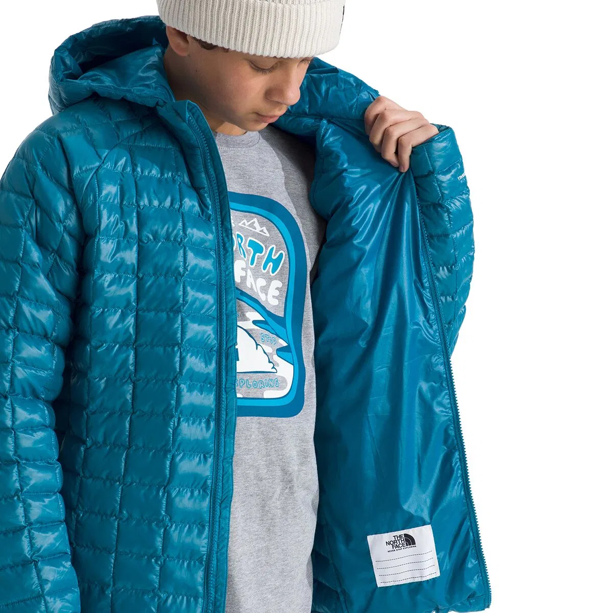 Детская куртка для мальчиков с утеплителем ThermoBall Hooded Jacket The North Face, Dusk Blue — фото 2