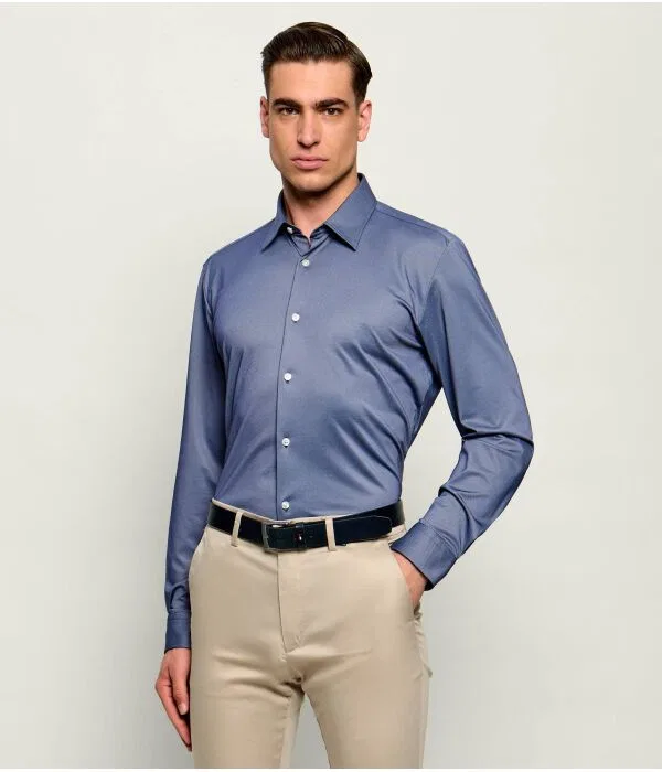 Мужская рубашка с длинным рукавом slim fit P-ROAN-K-F-261 BOSS, Blu Marino