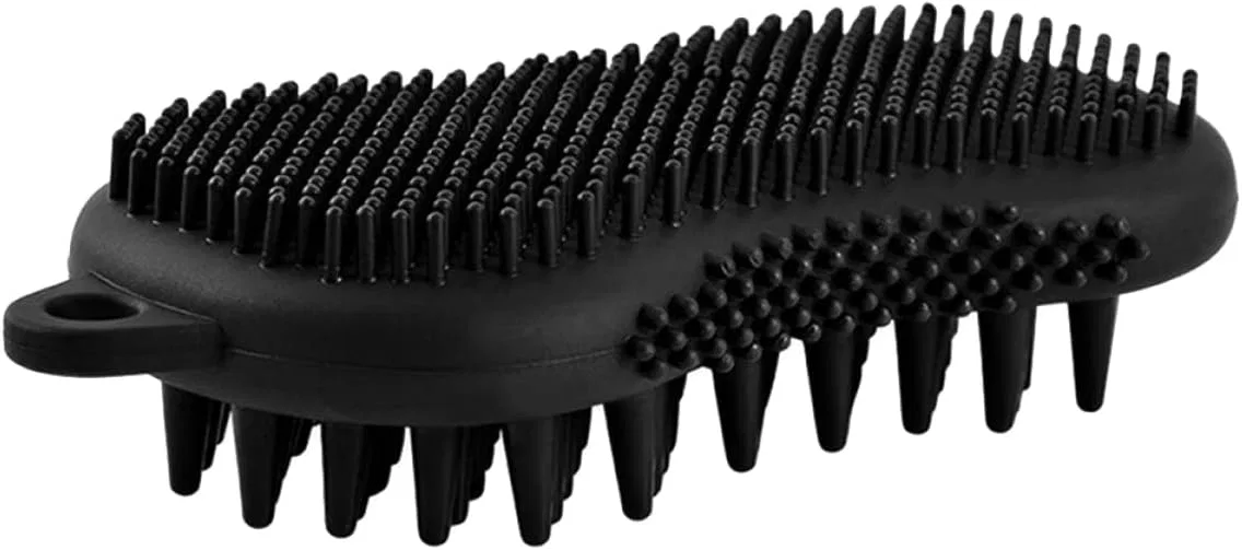 Двусторонняя силиконовая щетка для тела FOMIYES, 13x6.5x3.5 см, Черный