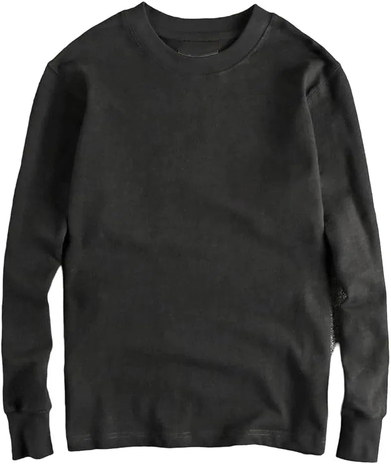 Мужская футболка с длинным рукавом винтажная Casual Base Top, Black