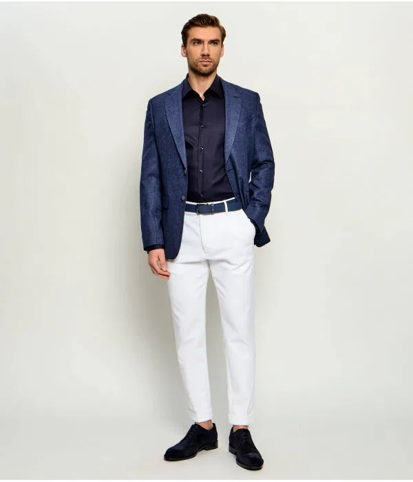 Мужская рубашка slim fit H-HANK-K-C3-261 BOSS, Blu Marino — фото 2