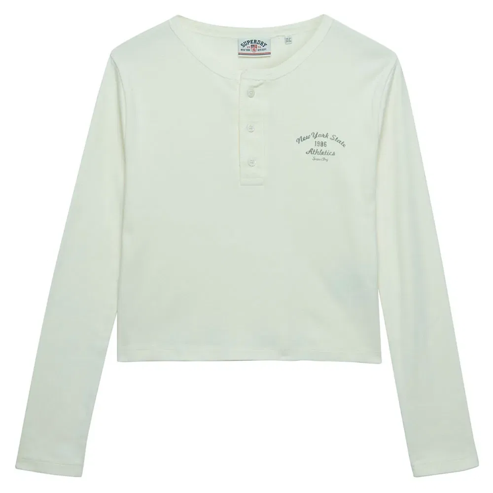 Футболка с длинным рукавом Athletic Essential Button Down Superdry, бежевый