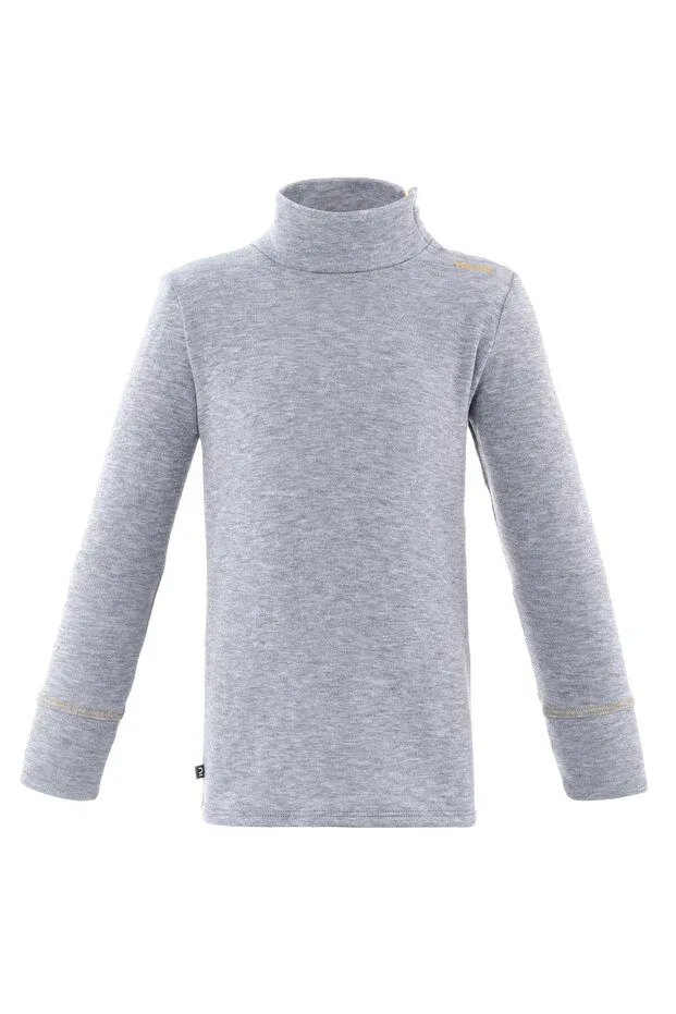 Детское термобелье для девочек с длинным рукавом Decathlon, Pearl Gray/Light Orange — фото 4