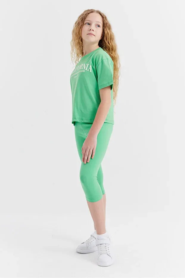 Детские леггинсы для девочек однотонные Paulmark, Neon Green — фото 2