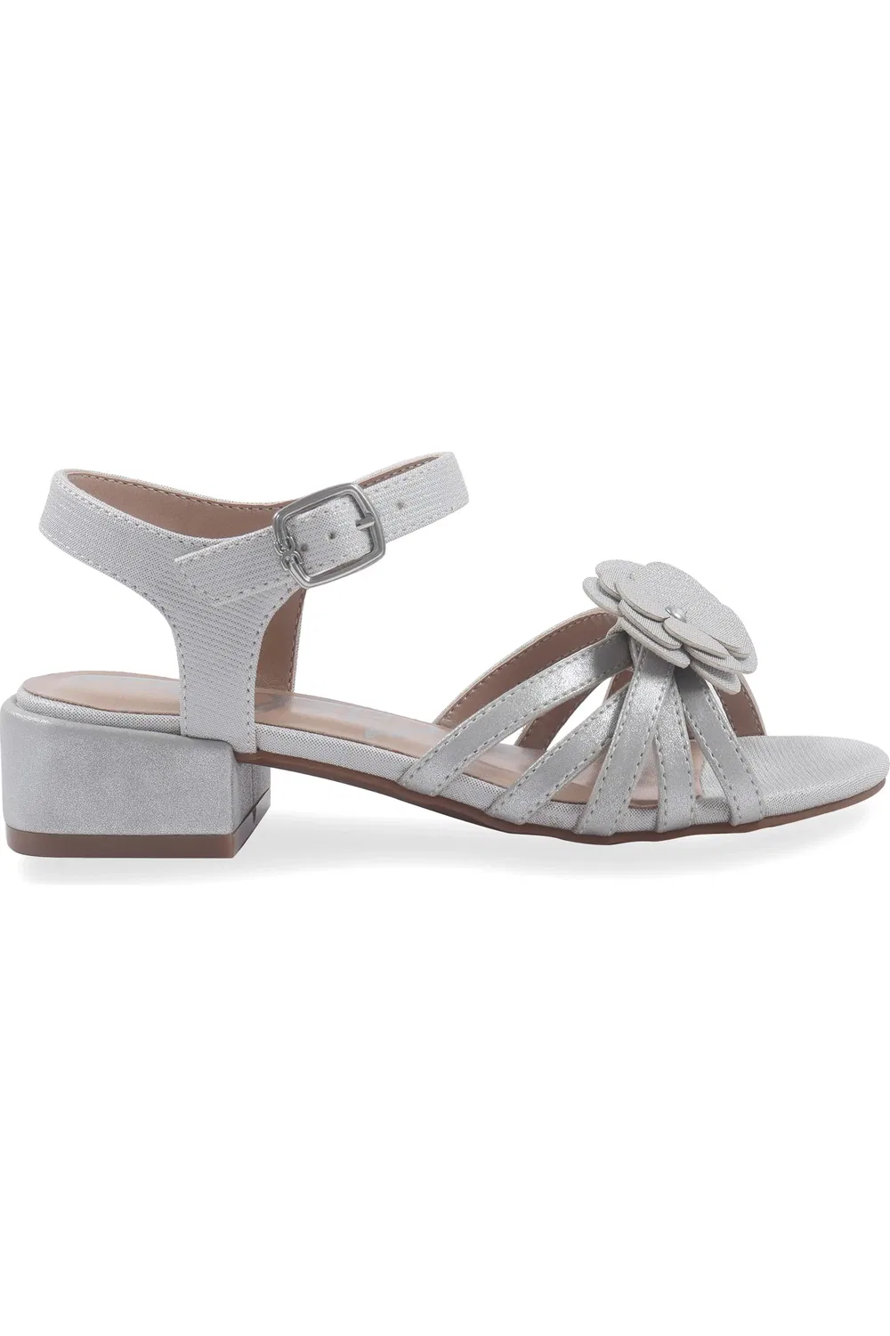 Сандалии детские с цветочным аппликацией Calla Sam Edelman, Silver — фото 2