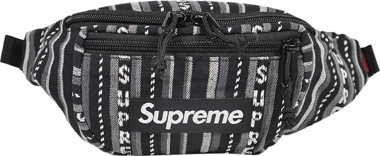 

Сумка Supreme Woven Stripe Waist Bag Black, черный