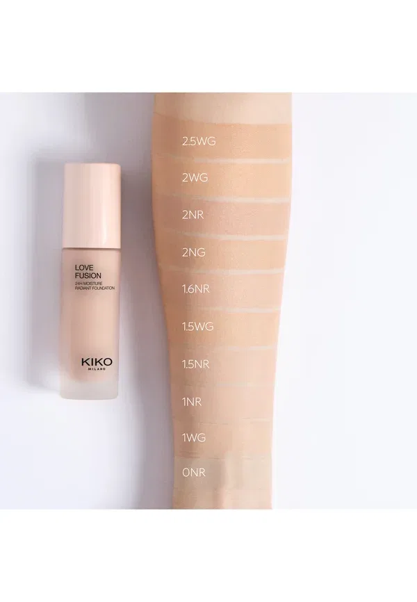 Тональный крем Love Fusion 24h Moisture Radiant Foundation - тональный крем 30 мл Kiko Milano, цвет 0 neutral rose — фото 4