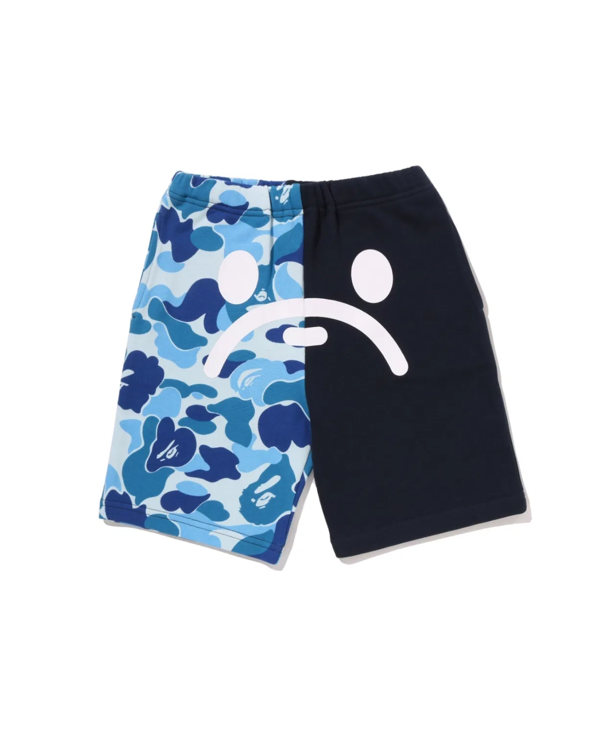 Детские шорты из футера с принтом ABC CAMO MILO FACE A BATHING APE, Blue
