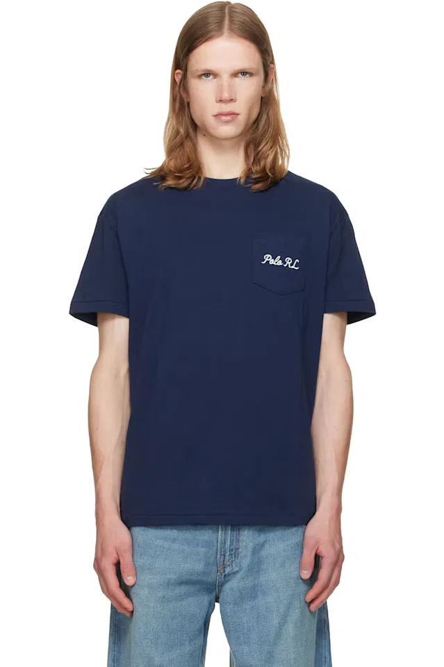 Темно-синяя футболка Classic Fit Polo Bear Jersey Polo Ralph Lauren