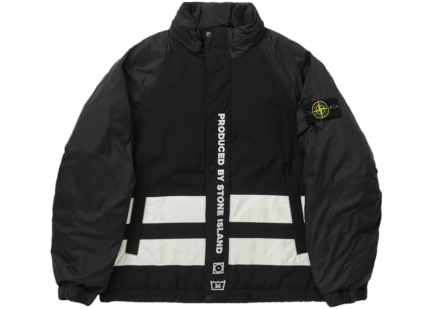 Мужская куртка-пуховик реверсивная с капюшоном Supreme Stone Island, Black — фото 2