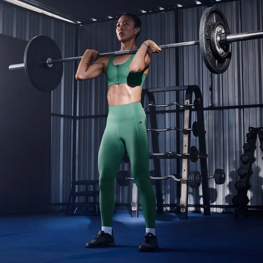 Леггинсы с высокой посадкой Optime PrimeLift 7/8 adidas Performance, Зеленый — фото 3