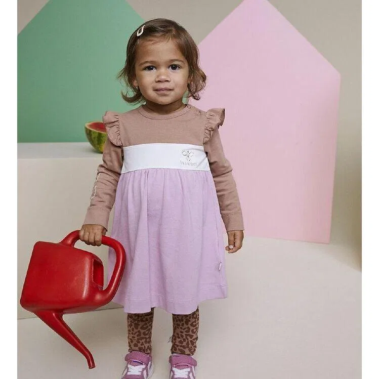 Детское платье с длинным рукавом hmlJAMILA DRESS L/S Hummel, Violett Malvenfarben — фото 3