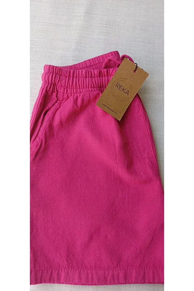 Детские шорты для девочек с широкими штанинами Reka Tekstil, Fuchsia — фото 4