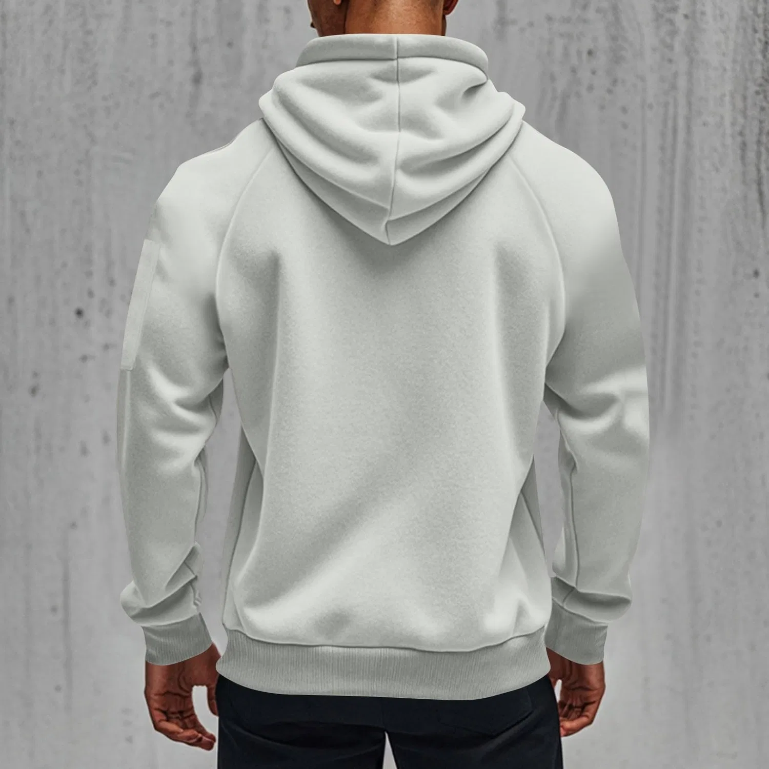 Мужской худи с флисом Military Long Sleeve, Grey — фото 2