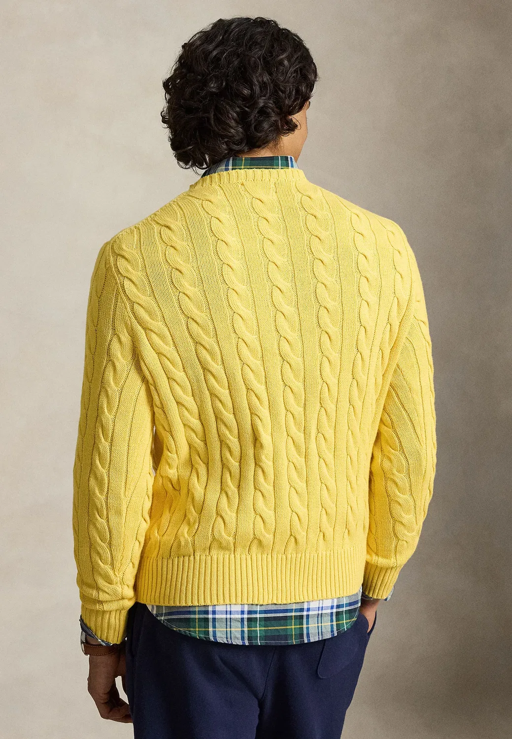Хлопковый свитер крупной вязки - джемпер Polo Ralph Lauren, Collegiate Yellow — фото 3