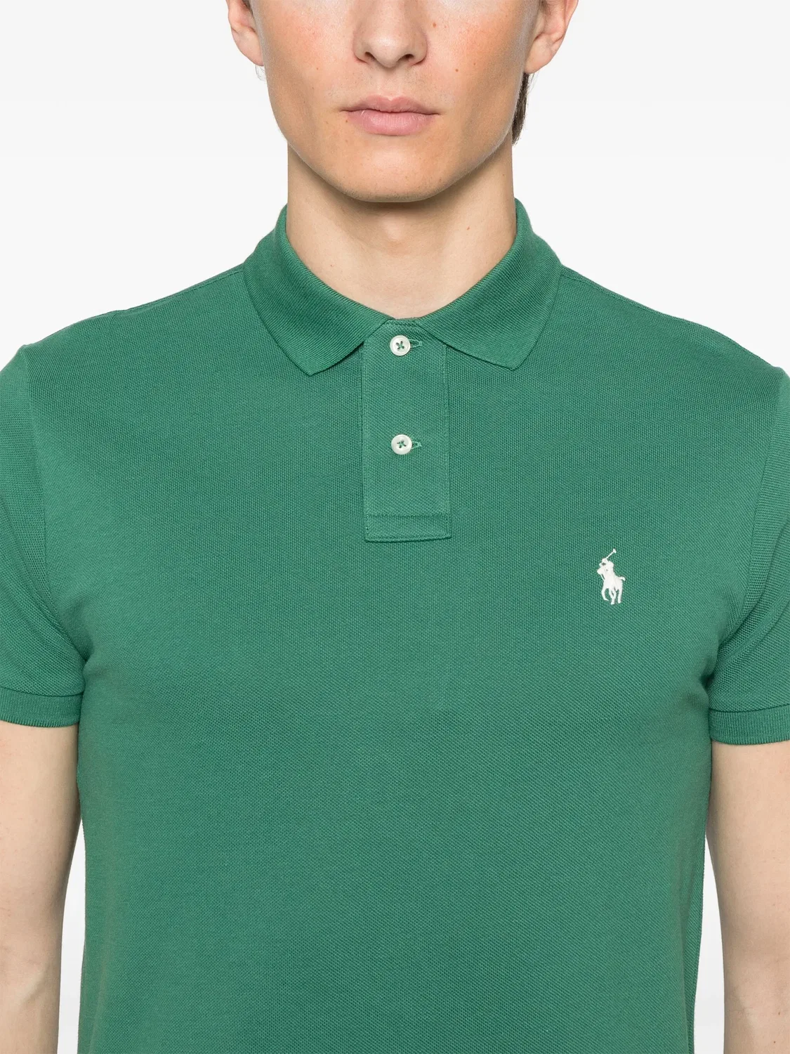 Polo Ralph Lauren Поло из 100% хлопка зеленого цвета — фото 4