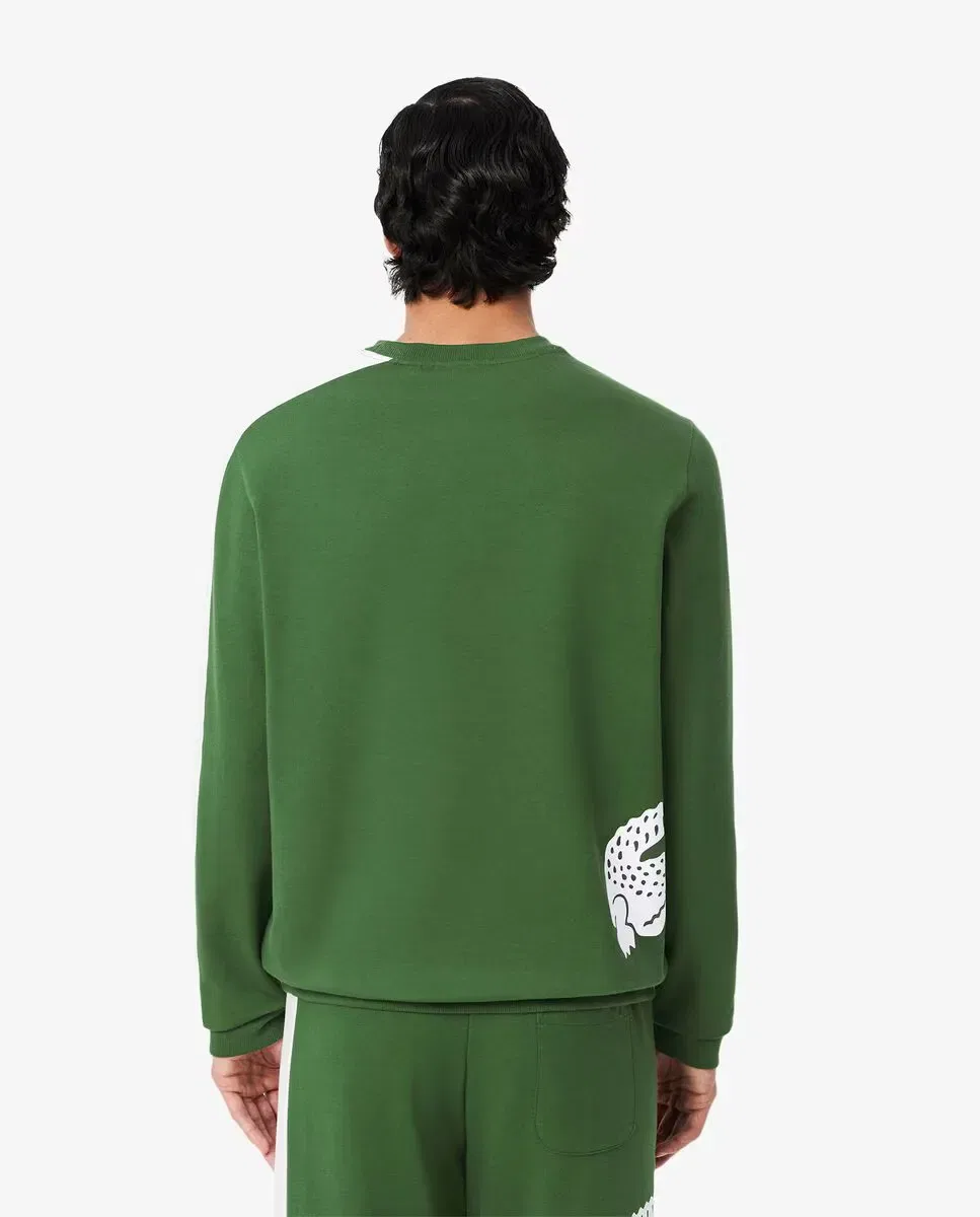 Мужская худи из футера с принтом Lacoste, Verde — фото 2