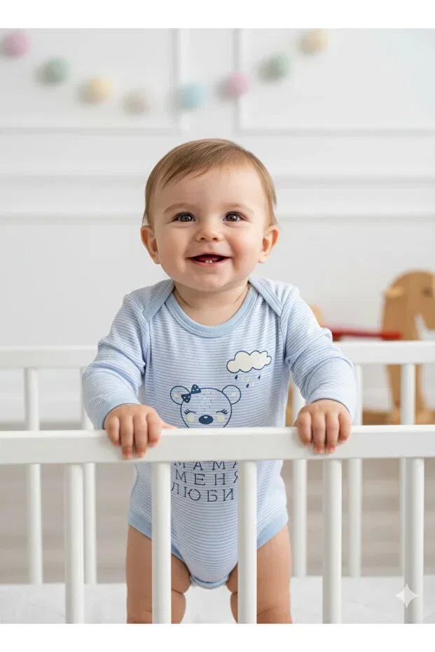 Детское боди с длинным рукавом Miniloppoo, Blue2