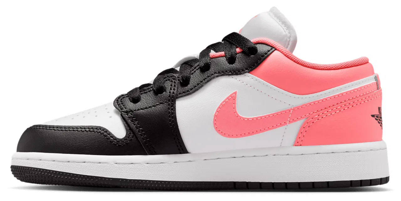 Кроссовки для девочек AJ 1 Low Jordan, цвет Black/Pink Glaze/White — фото 2