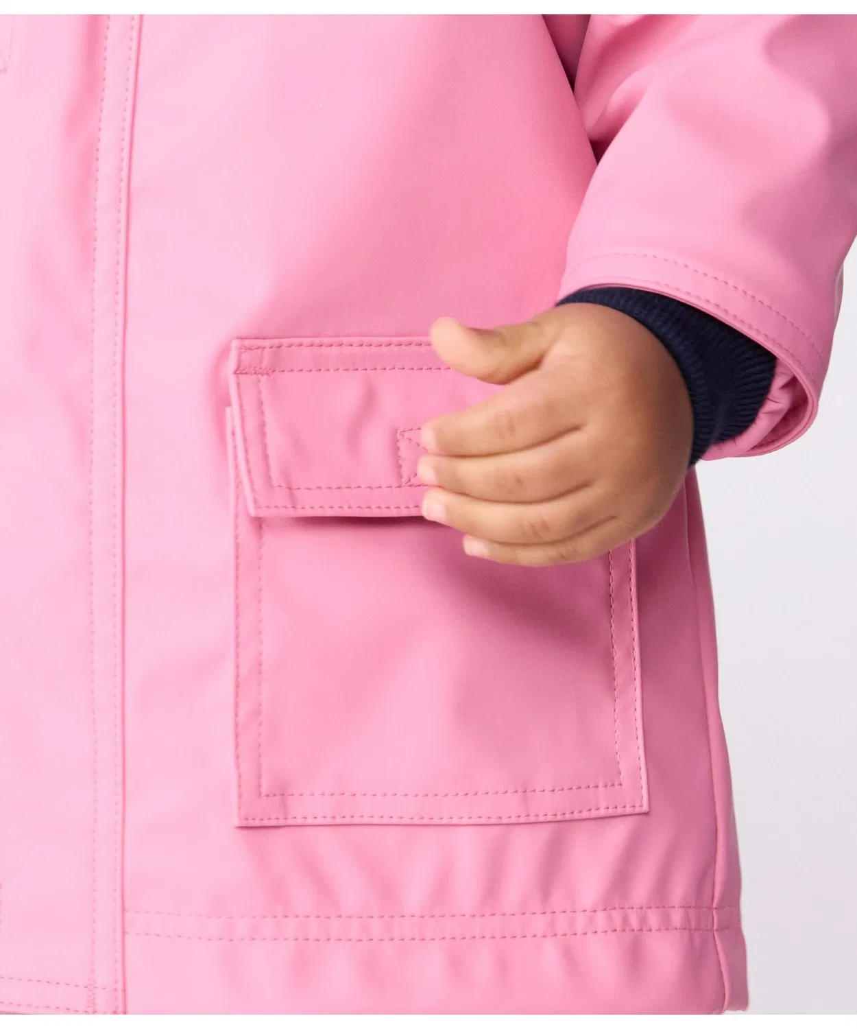 Детская куртка-парка с капюшоном, модель Yacht Parka PETIT BATEAU, Light Blue — фото 4
