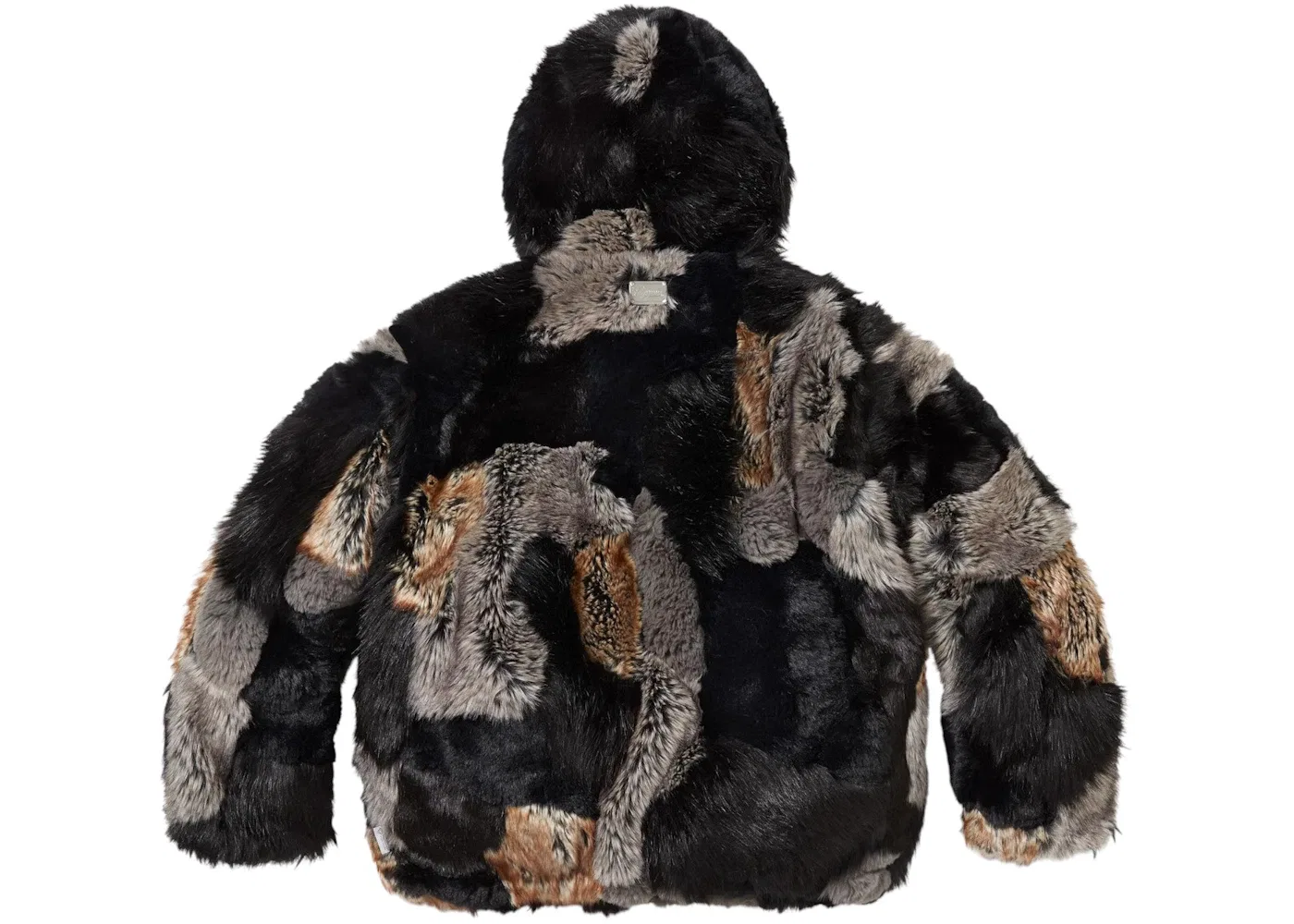 Мужская куртка с капюшоном из искусственного меха Patchwork Supreme, Black — фото 2
