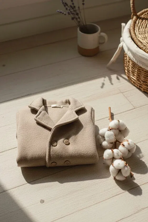 Детское пальто для девочек вязаное Unisex baby knitted jacket Babyilay, Beige — фото 4
