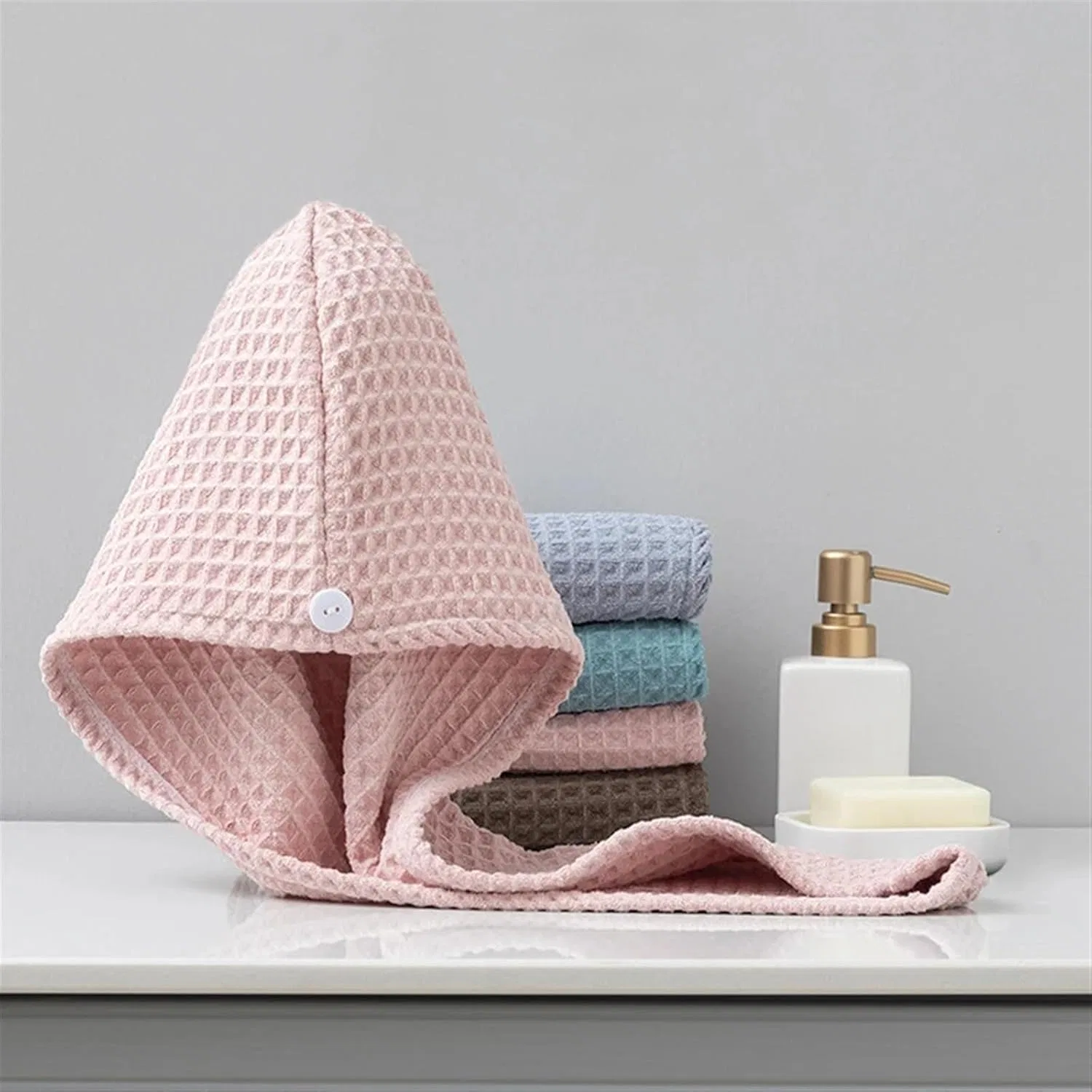 Шапочка для душа AYWTIUN, Waffle Pink — фото 2