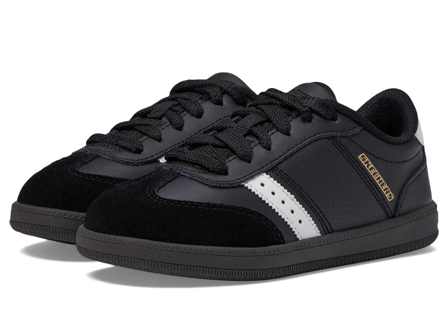 Детские кроссовки для мальчиков Skechers Zinger Street Trainers, Black Synthetic Leather White Trim