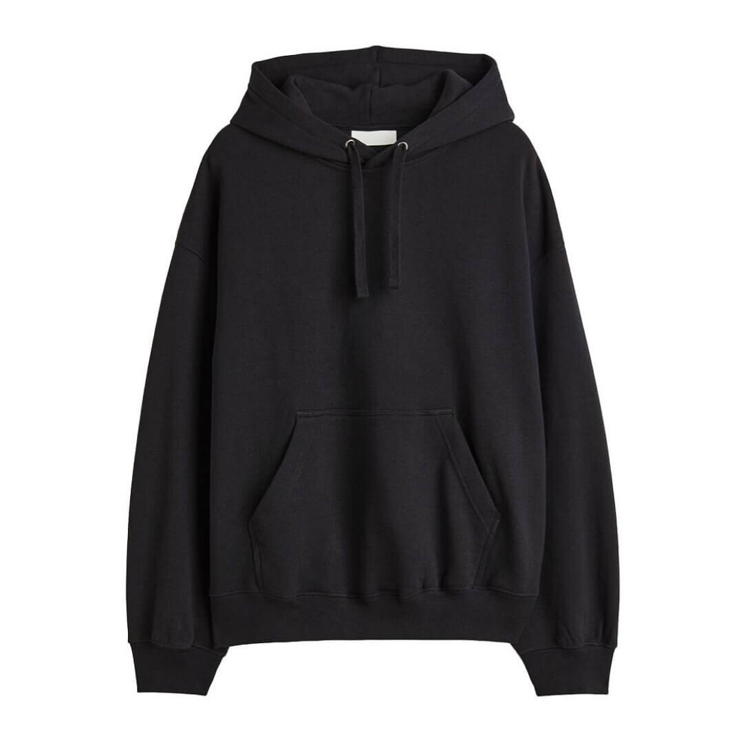 

Толстовка H&M Oversized Fit Cotton, пыльный черный
