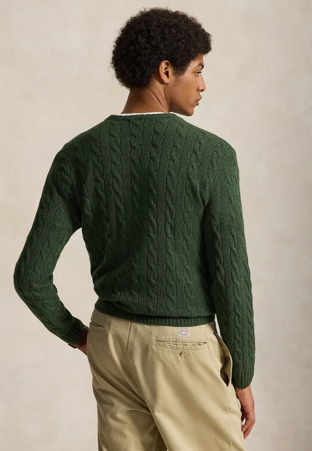 Свитер-Джемпер крупной вязки из шерсти и кашемира Polo Ralph Lauren, Lodgepole Pine Heather — фото 3