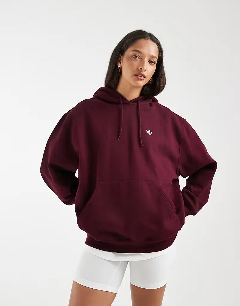Толстовка Adidas Originals Essentials оверсайз из флиса, бордовый