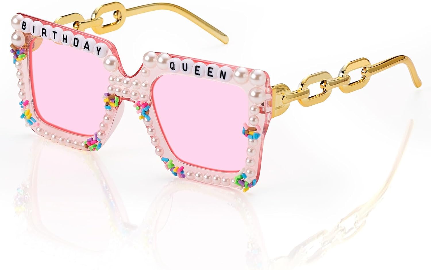 

Розовые солнцезащитные очки Etercycle, очки на день рождения для женщин, квадратные солнцезащитные очки для вечеринки в честь дня рождения, милые подарки на день рождения, Birthday Queen