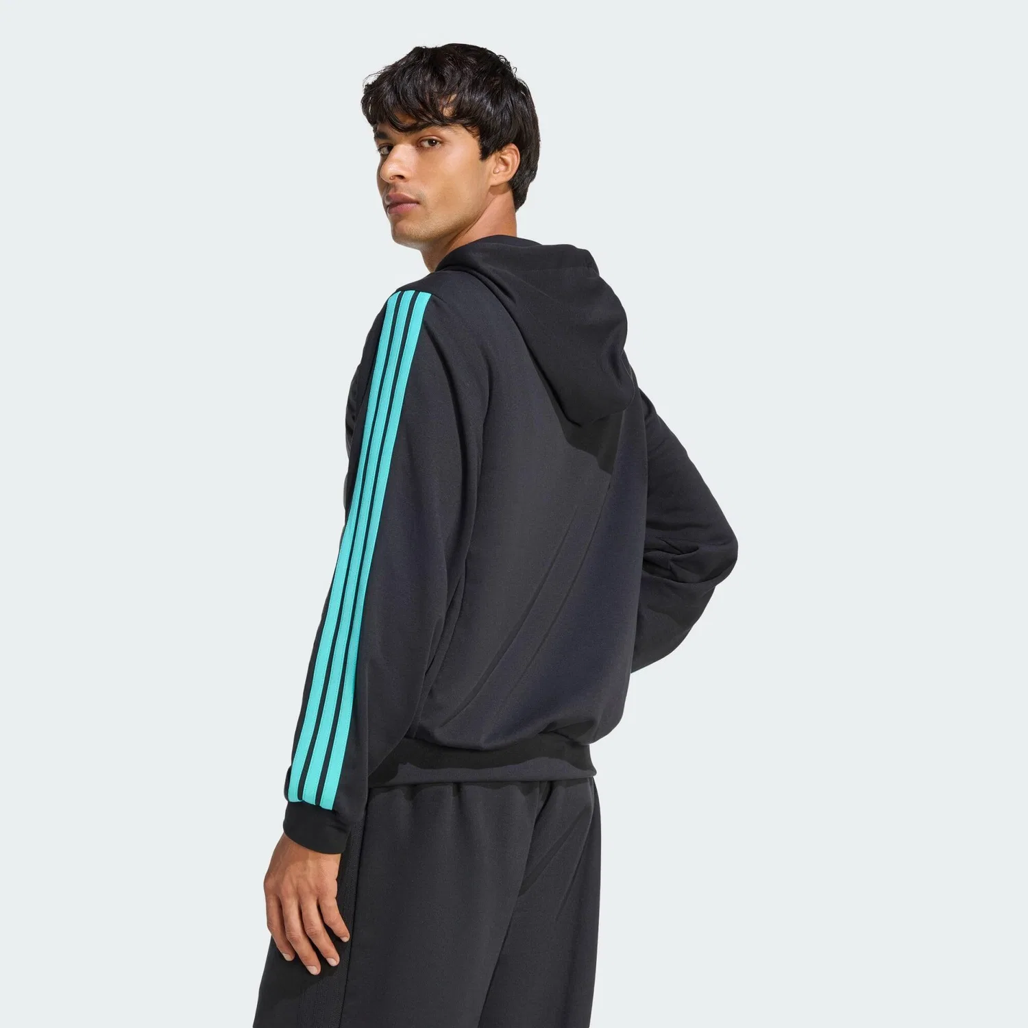 Мужская утепленная куртка-пуховик Mercedes-AMG Petronas Formula 1 Team DNA Puffer Jacke Adidas, Schwarz Turkis — фото 3