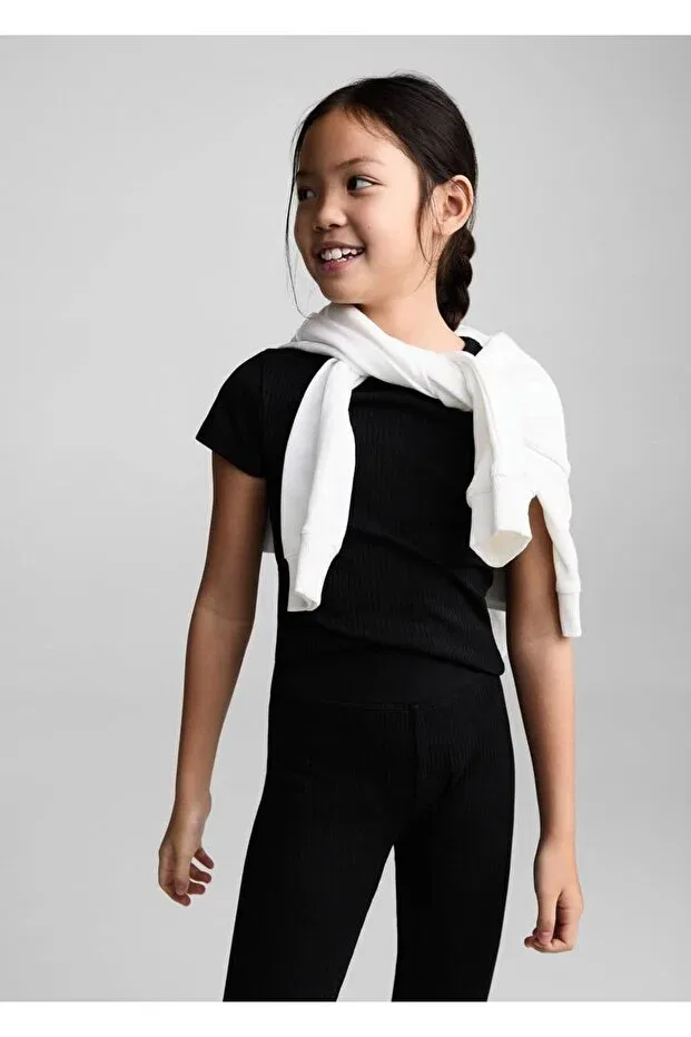 Детские леггинсы для девочек хлопковые Mango Kids, Black
